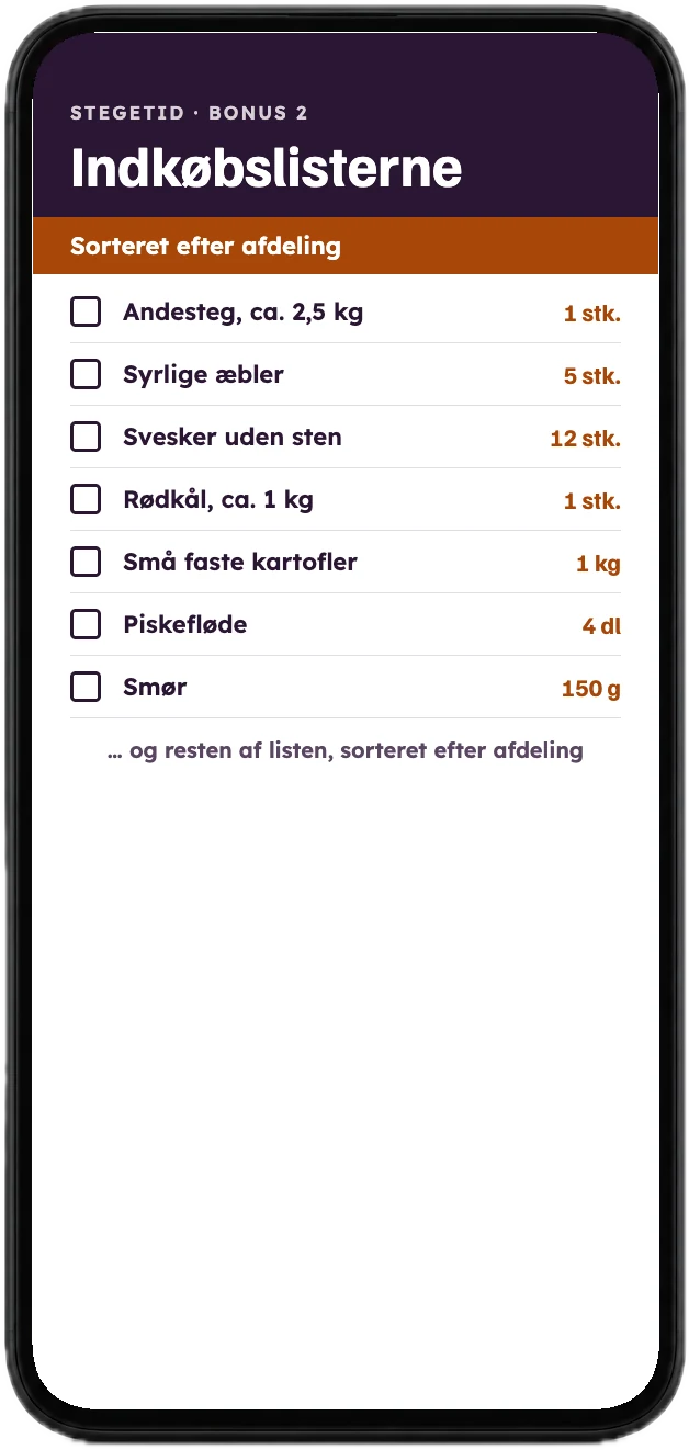 Indkøbslisterne – klar til print